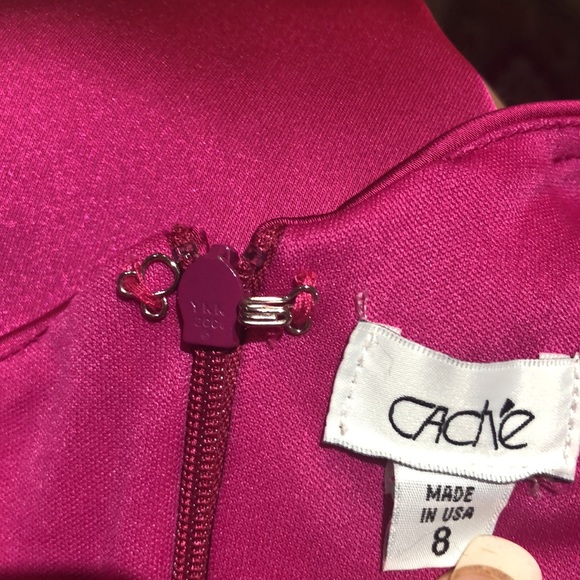Like New Cache One Shoulder Stretch Satin DressSz8 - Picture 5 of 6
